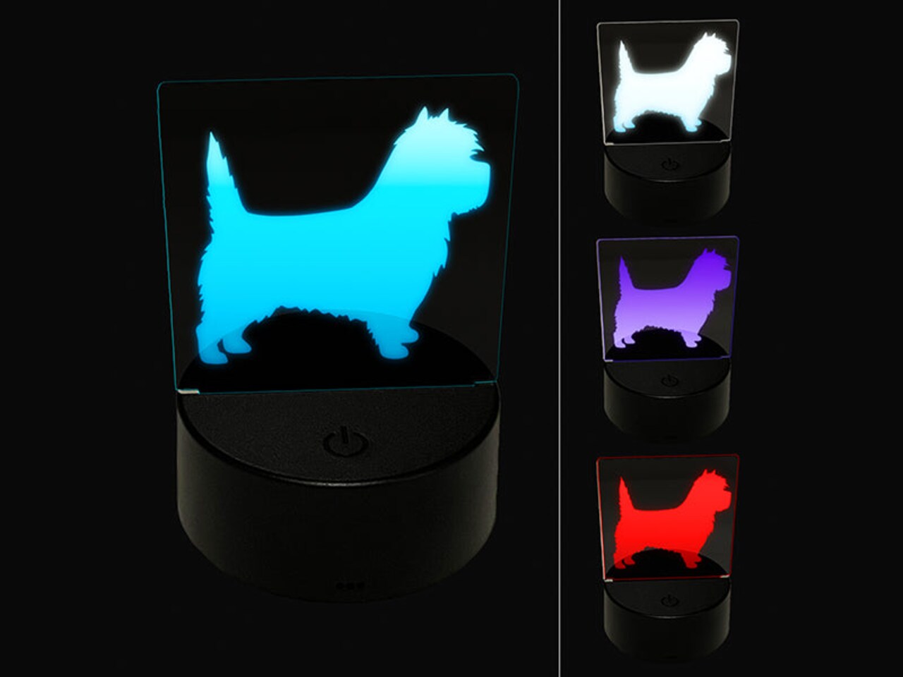 Cairn Terrier Dog Solid 3D Illusion LED Night Light Sign Nightstand Desk Lamp